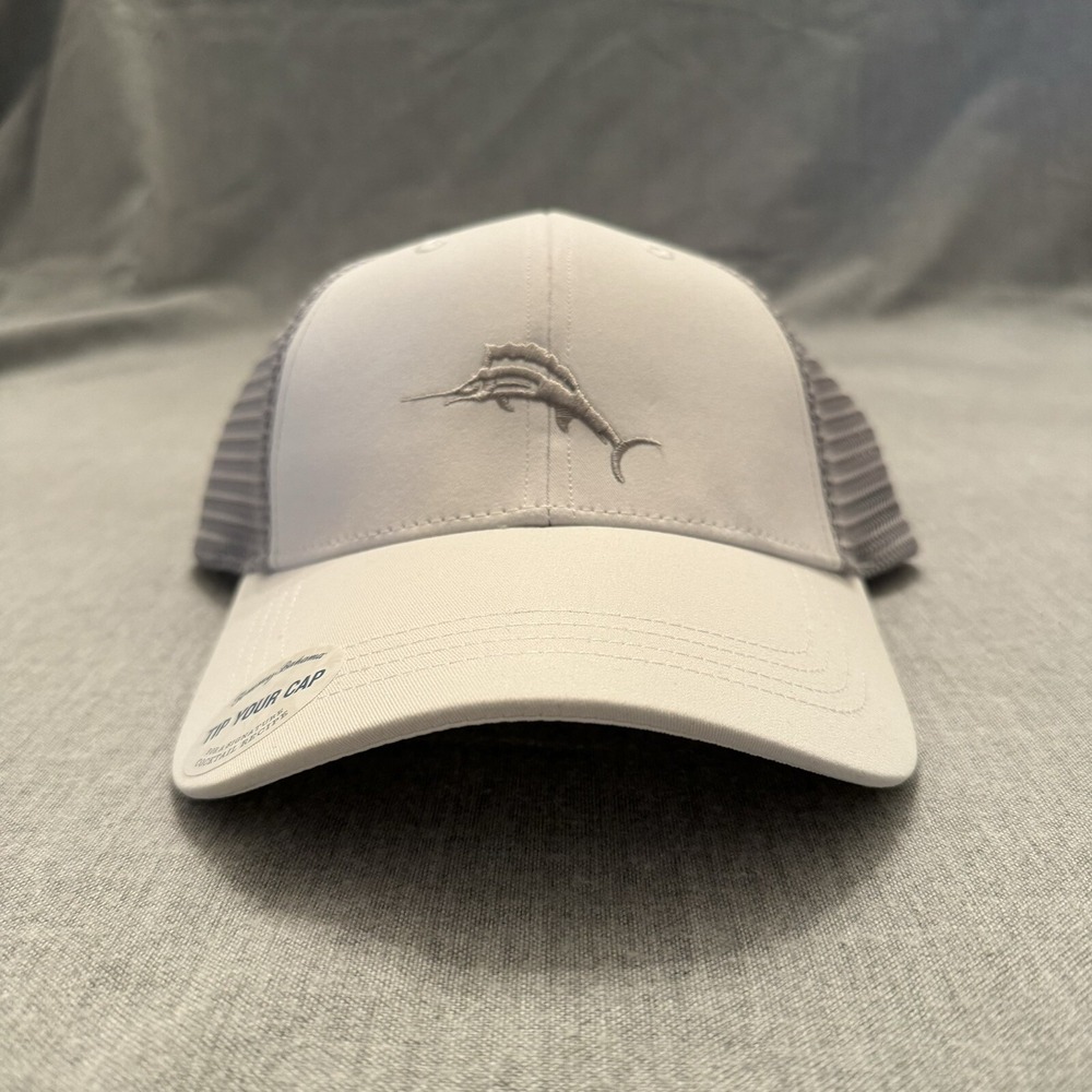 Tommy Bahama‎ Men's Mesh Cap White Marlin Logo Island Life Snapback Hat Trucker